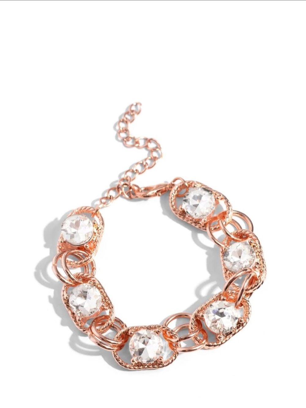 paparazzi shiny copper Crystal Link Bracelet - Women Jewelry